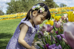 Dallas Blooms 2025 little girl with flowers