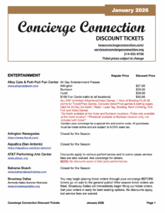 ScreenshotJanuary 2026 Concierge Connection Discount List