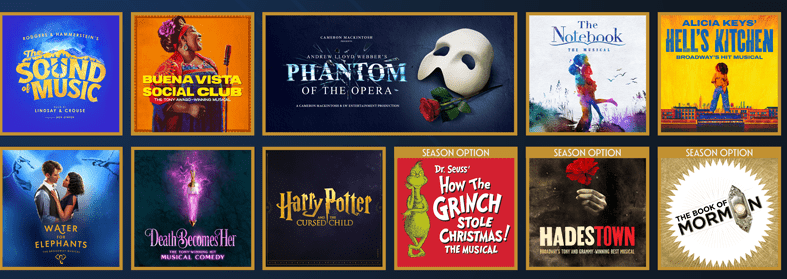 Musical and theater production posters collage.