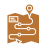 Map icon with location pin and route.