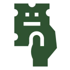 Abstract green figure on black background.